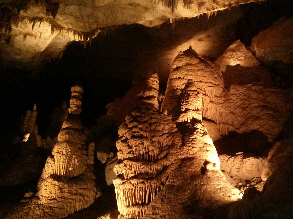 Three chessmen rock formation in Cumberland Caverns