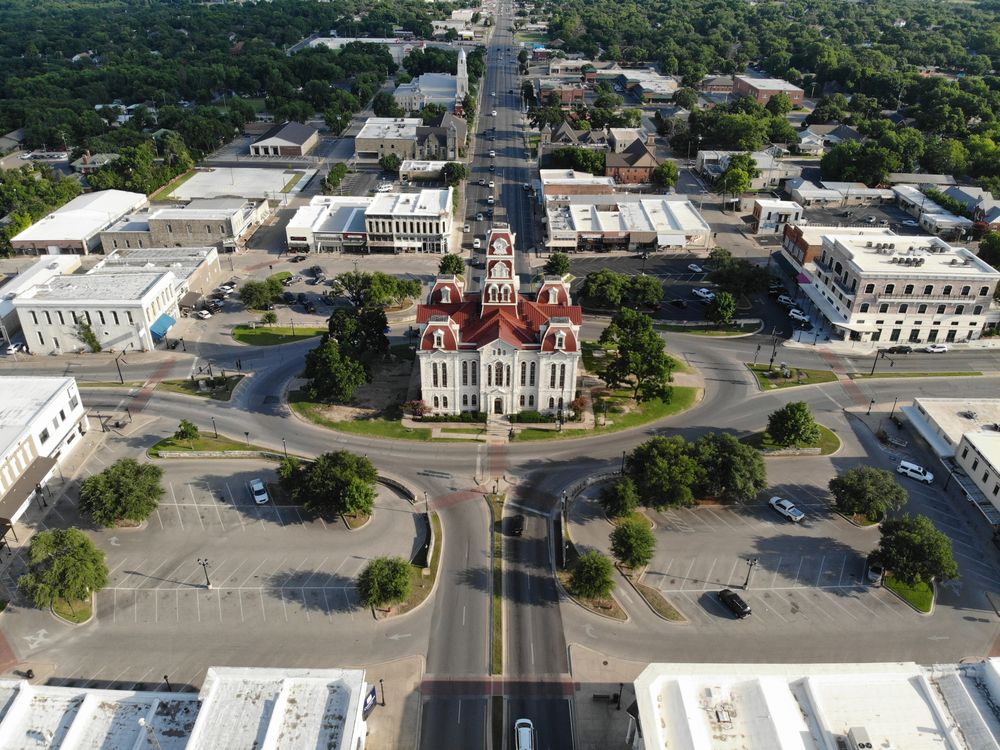 Aerial view of Parker County Courthouse