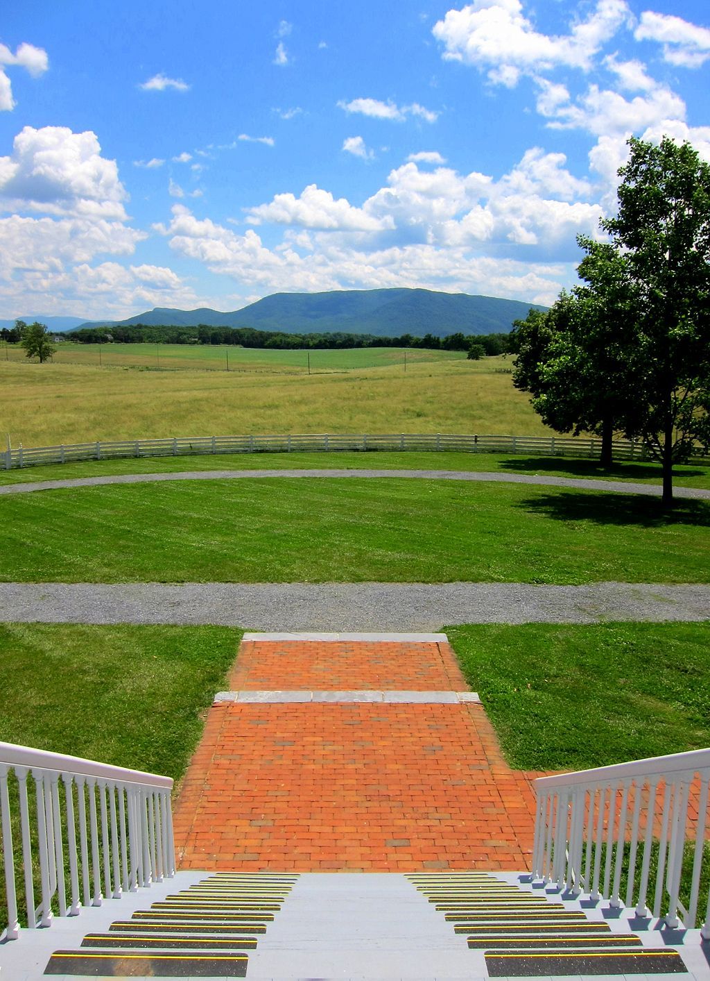 Scenic view from the Belle Grove manor house at Cedar Creek Historical Park