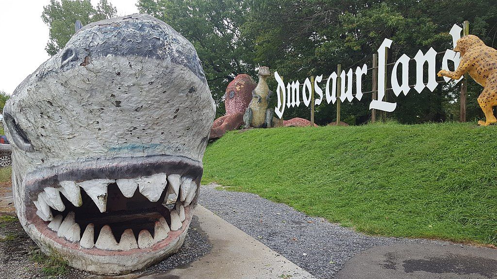 Welcome sign of Dinosaur Land