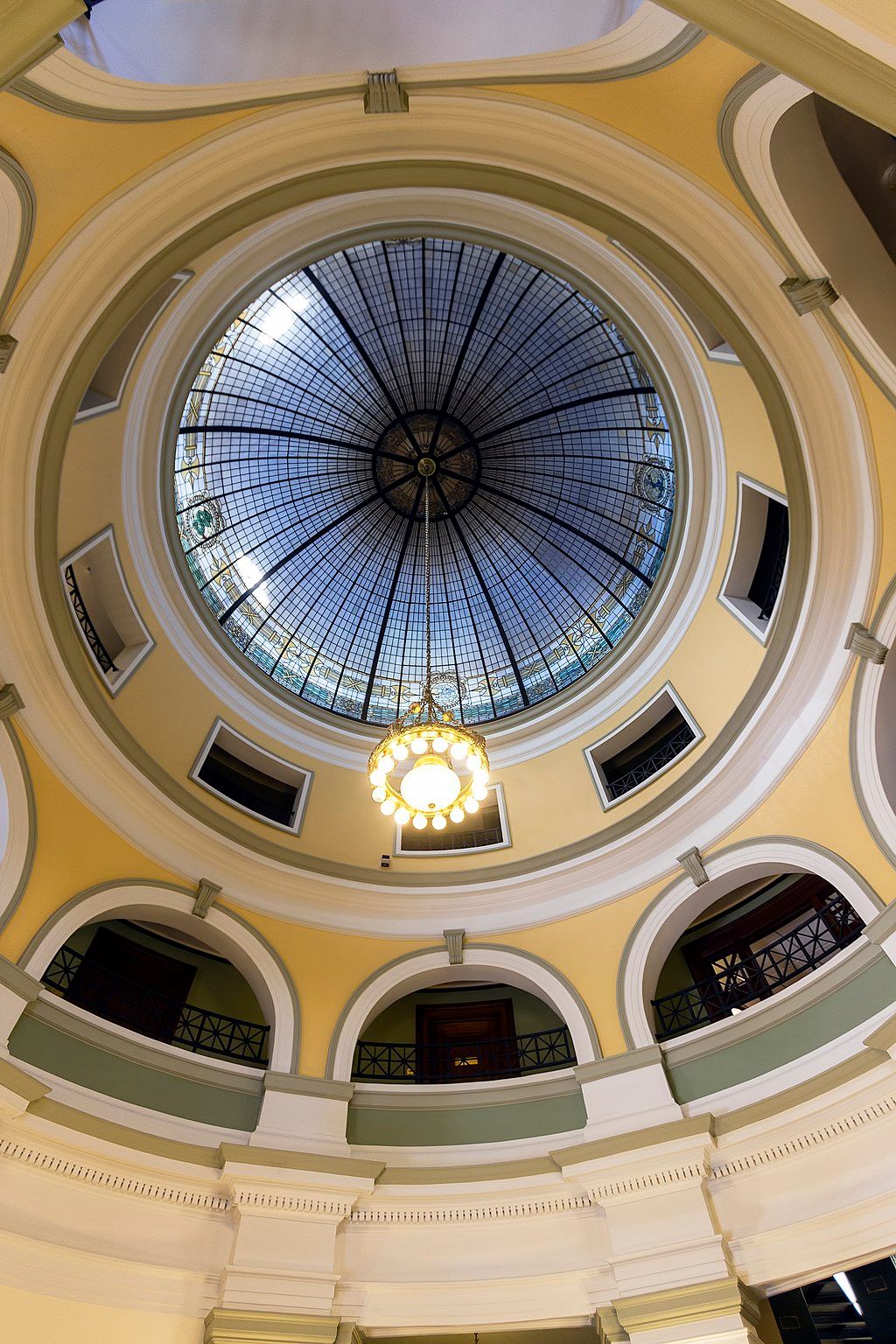 View of Handley Regional Library's stained glass dome