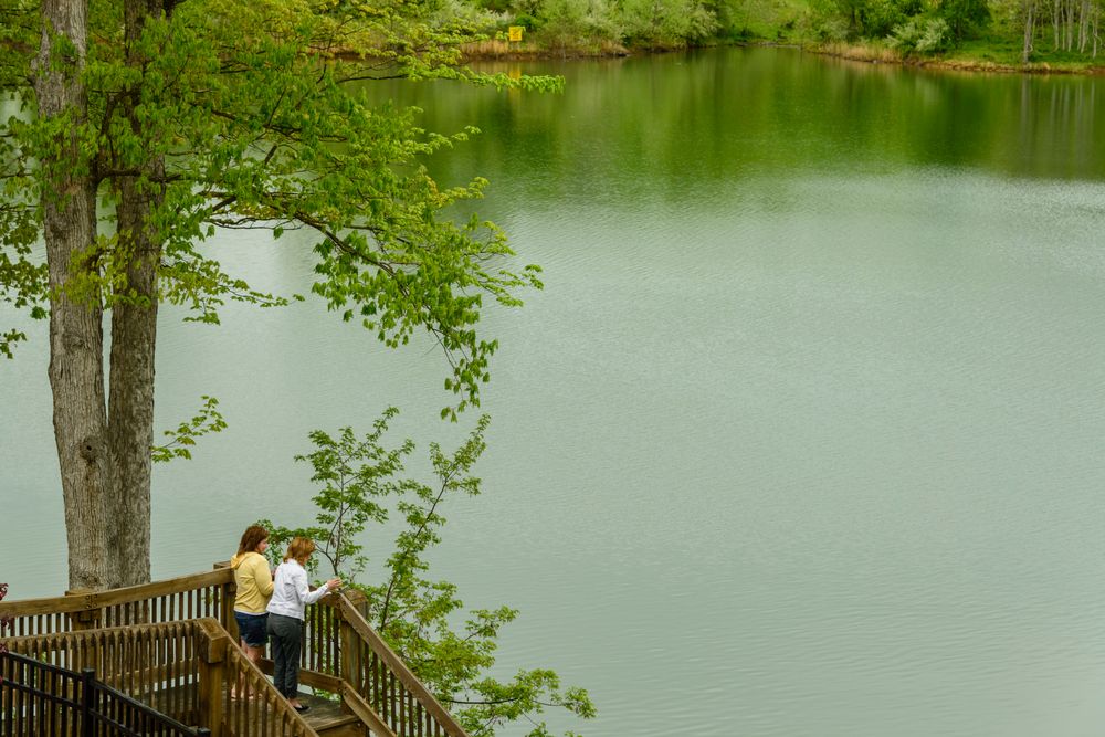 Guests on Stonewall Resort's observation deck