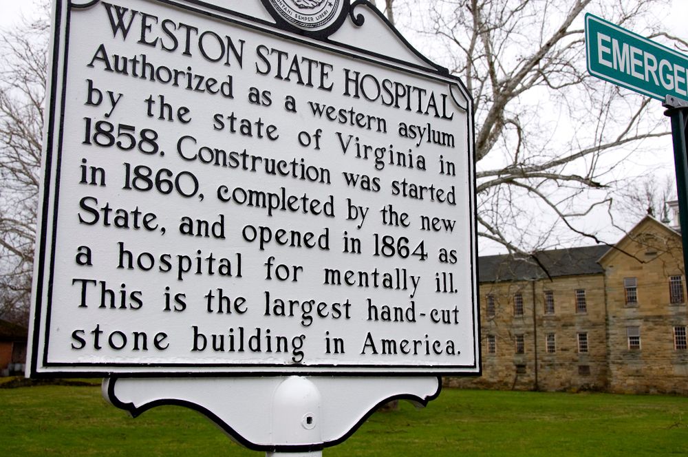History marker of Trans-Allegheny Lunatic Asylum