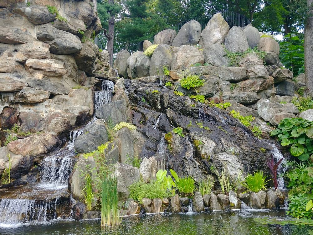 Mini waterfall at Untermyer Gardens Conservancy
