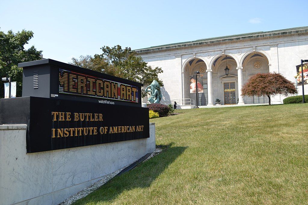 Welcome sign of the Butler Institute of American Art