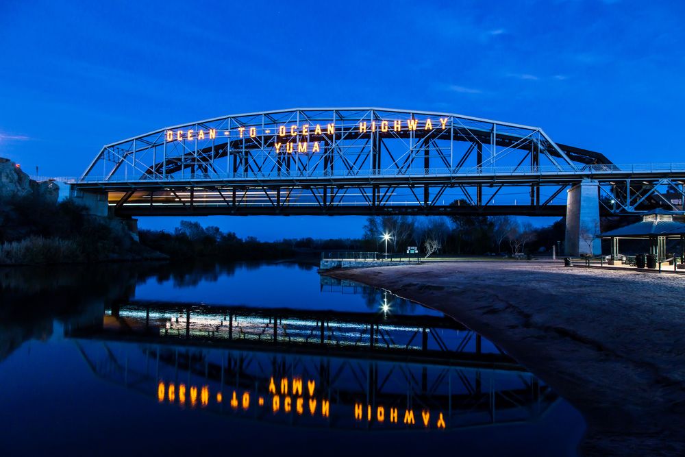 Scenic view of the iconic Ocean-to-Ocean Bridge at Gateway Park