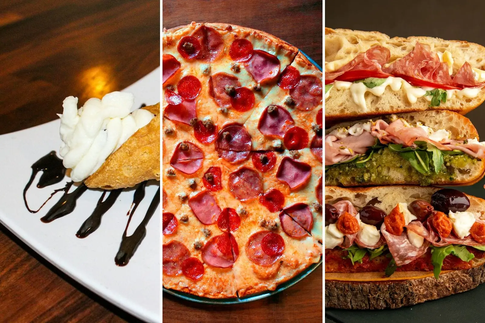 Cannoli, New York pizza and an Italian sandwich