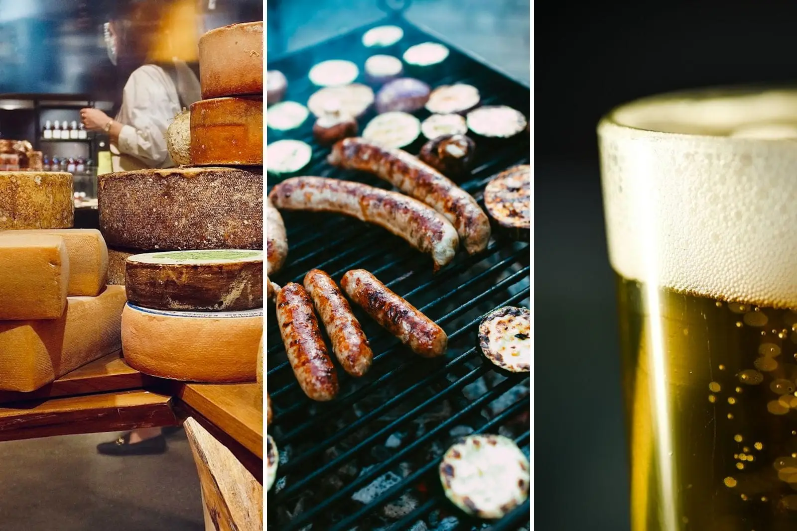 Cheese, brats on the grill and beer